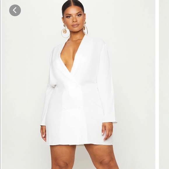 PrettyLittleThing | Dresses | White Blazer Dress | Poshmark
